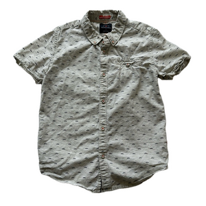 3/24$ Cactus boys short sleeve button up mustache print shirt size 8